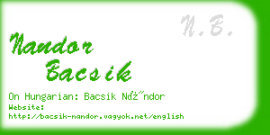 nandor bacsik business card